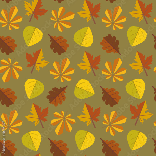 Seamless autumnal leaves pattern