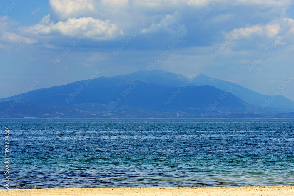 Aegean sea and mountains