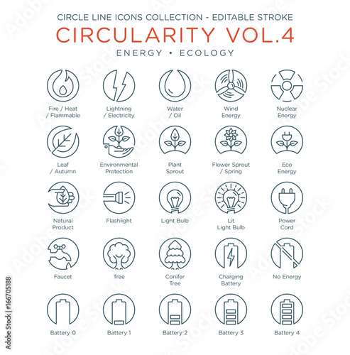 Circle Icons Collection Vol.4 - Energy and Ecology