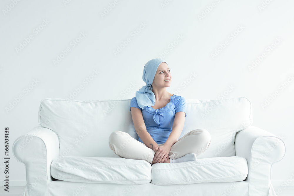 Woman with cancer smiling