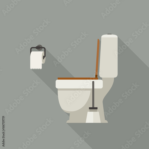 Toilet flat illustration.