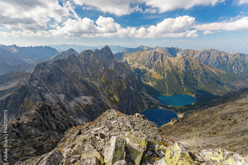 Fototapeta Naklejka Na Ścianę i Meble -  High Tatra Mountains, aerial view from Rysy peak