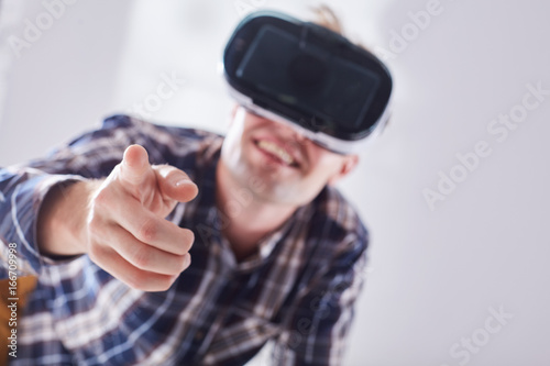 Man with virtual reality glasses