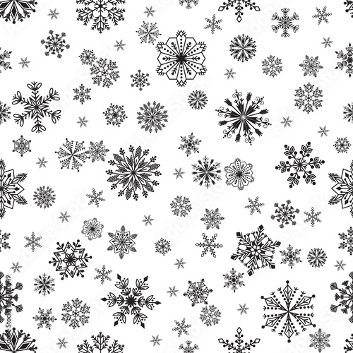 Snowflake vector seamless pattern weather traditional winter december wrappin...