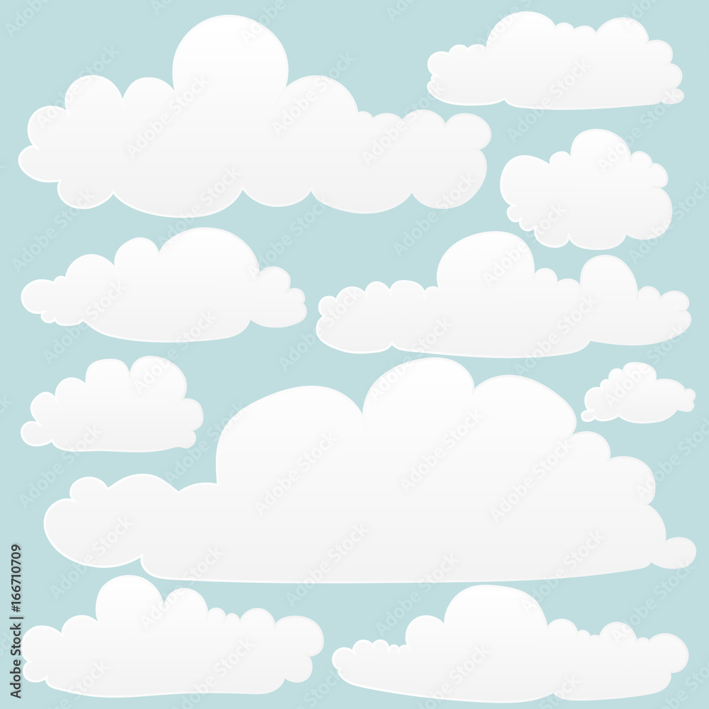 Vector illustration of clouds collection. Vector illustration of clouds collection.