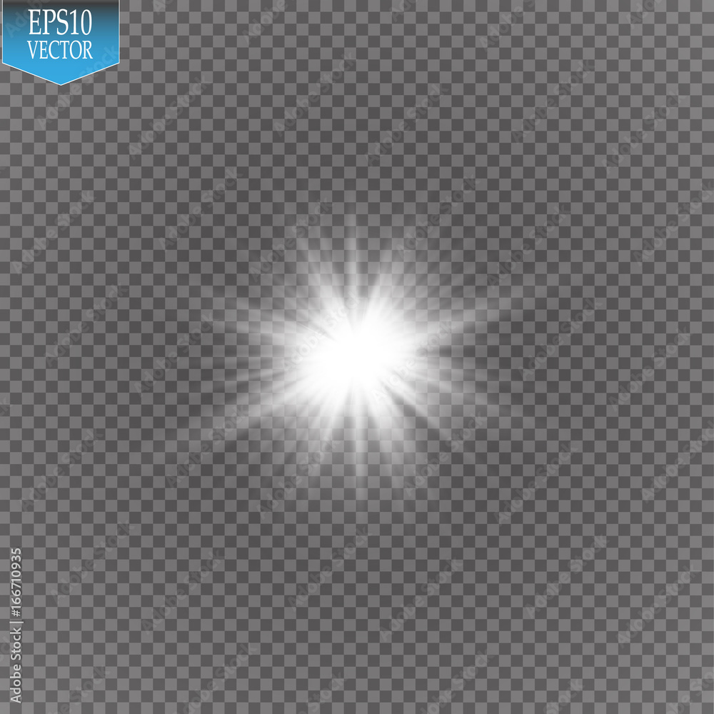 Glow light effect. Starburst with sparkles on transparent background. Vector illustration. Glow light effect. Starburst with sparkles on transparent background. Vector illustration.