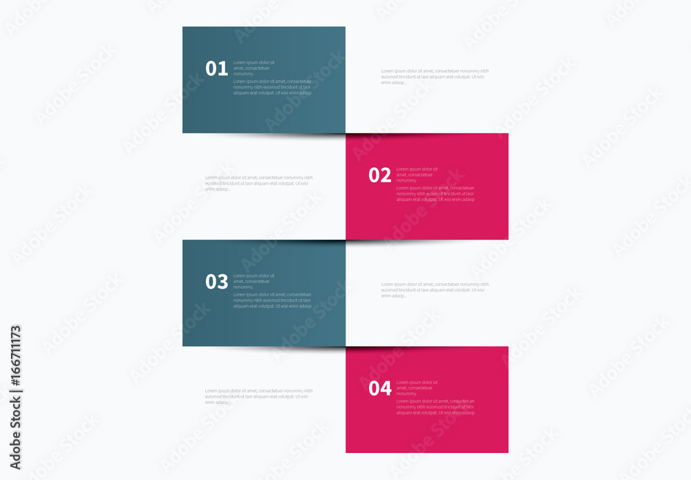 Alternating Color Rectangle Infographic Layout Stock Template | Adobe Stock
