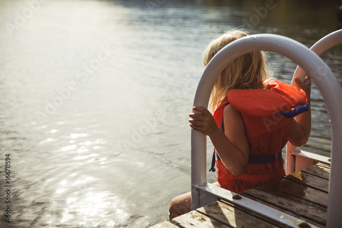 Getting ready to get in the lake.