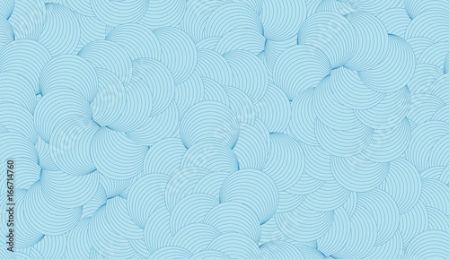 Blue striped swirling abstract shapes