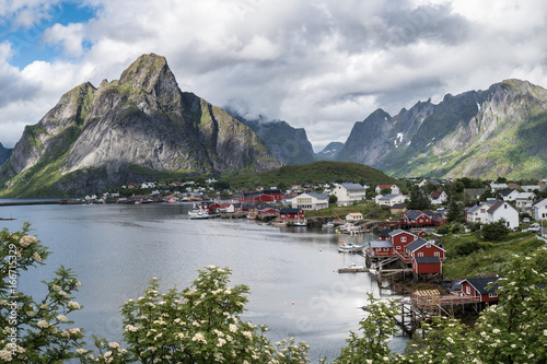 Dorf Sørvågen auf den Lofoten, Norwegen photo