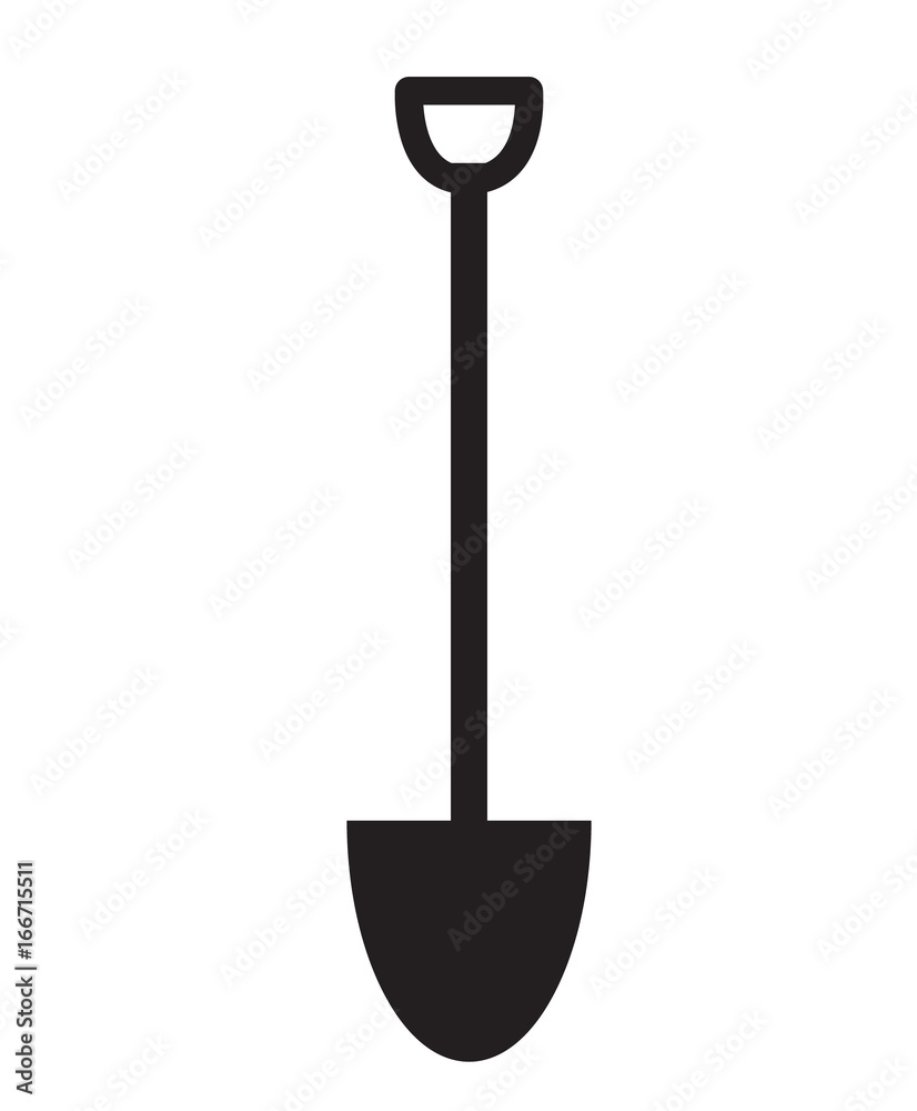 shovel icon on white background. flat style design. shovel sign. shovel icon on white background. flat style design. shovel sign.
