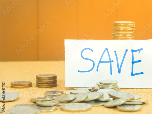 Saving money concept preset money coin stack growing business photo