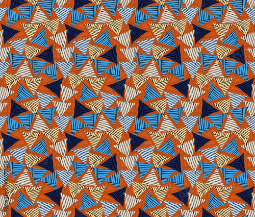 Rough hatched triangles bright on orange