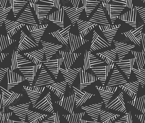 Rough hatched triangles white on black