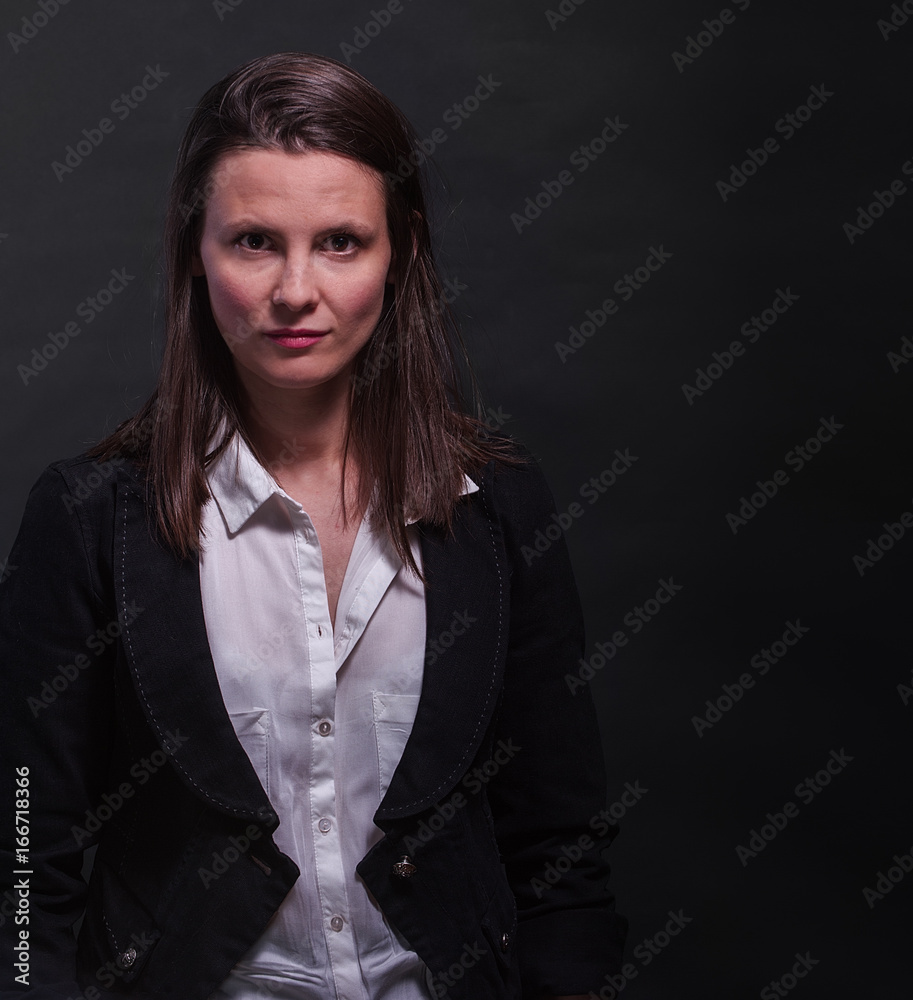 Portrait of a young woman in studio Portrait of a young woman in studio