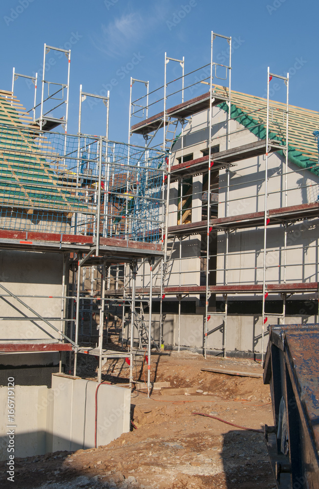 Construction site of a small familie house Construction site of a small familie house