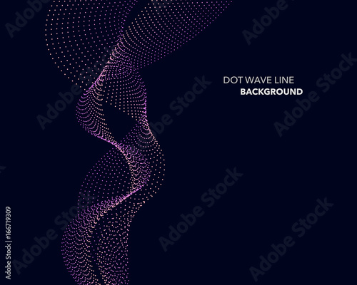 Elegant abstract vector dot wave line futuristic style background template