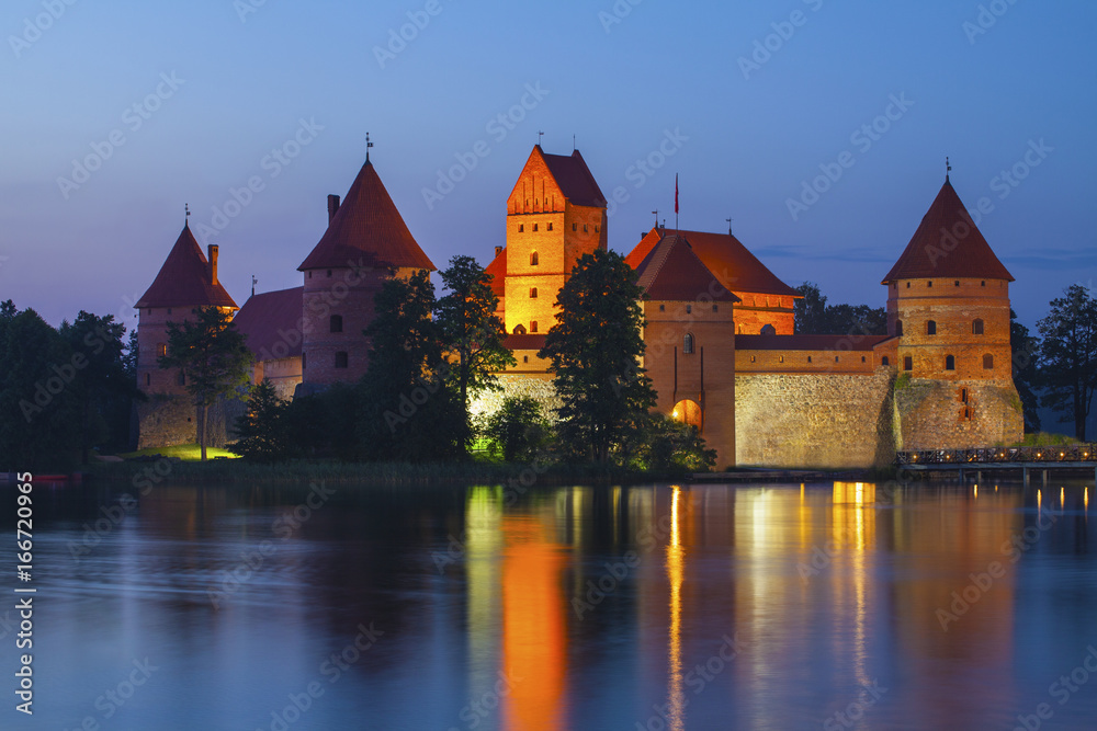 Trakai Island Castle in Lithuania, Eastern Europe.