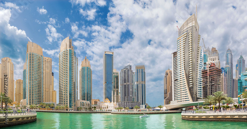 DUBAI  UAE - MARCH 24  2017  The promenade of Marina.