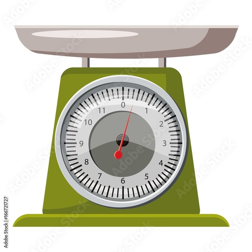 Domestic weigh scales icon, cartoon style