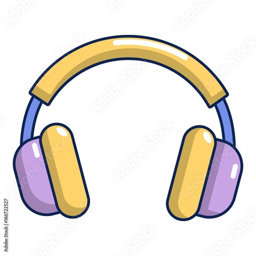 Headphones icon, cartoon style
