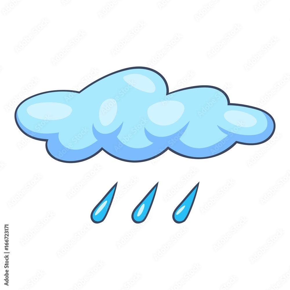 Blue cloud rain icon, cartoon style Blue cloud rain icon, cartoon style