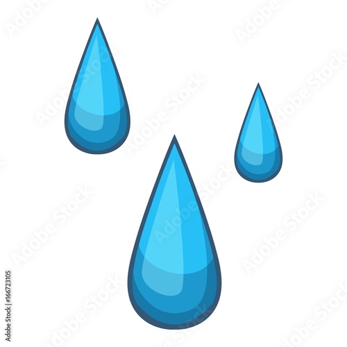 Water drops icon, cartoon style