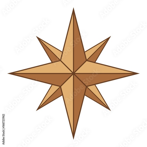 Ancient sign of wind rose icon  cartoon style