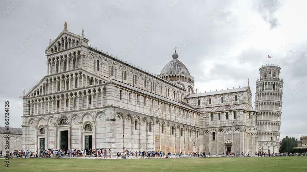 Pisa cathedral and leaning Tower of Pisa in Pisa, Italy