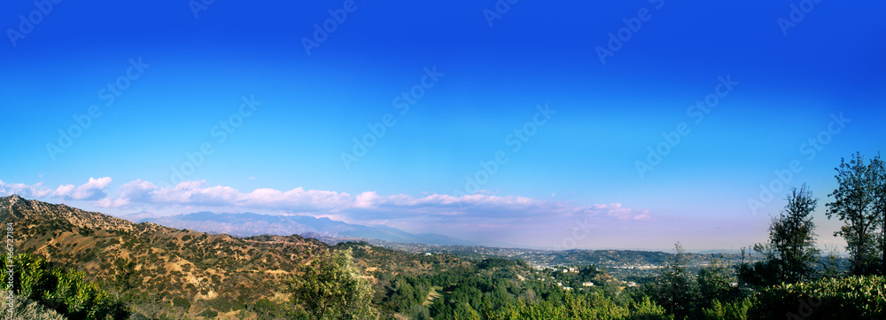 View from Griffith Observatory in Griffith Park, Los Angeles, California, USA View from Griffith Observatory in Griffith Park, Los Angeles, California, USA