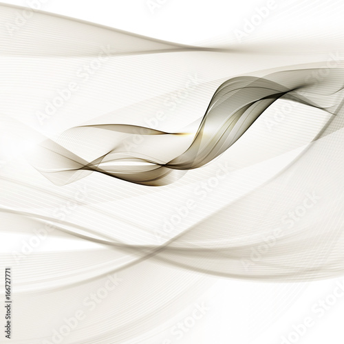 Abstract smooth gray wave vector. Curve flow grey motion illustration. Gray smoke.