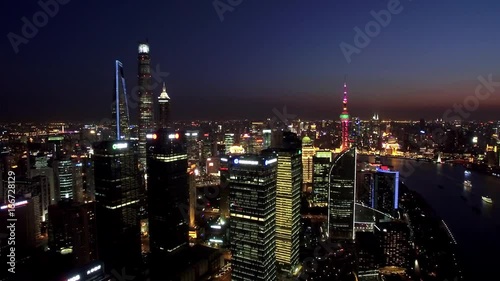 Wallpaper Mural Aerial view of Lujiazui(The bund) in Shanghai Torontodigital.ca