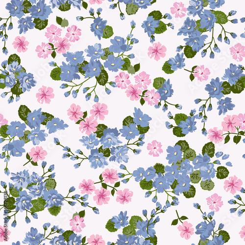Simple gentle pattern in small-scale flower. Millefleurs. Liberty style. Floral seamless background for textile or book covers, manufacturing, wallpapers, print, gift wrap and scrapbooking.
