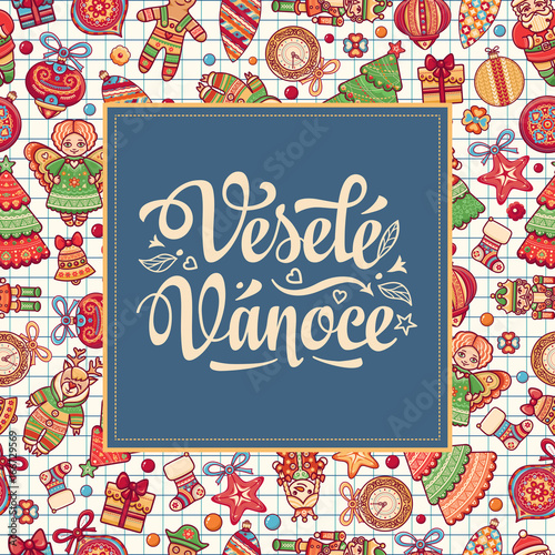 Vesele Vanoce Lettering composition Czech language