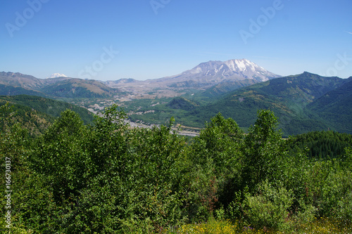 Mt St Helens crater and lahar mudflow