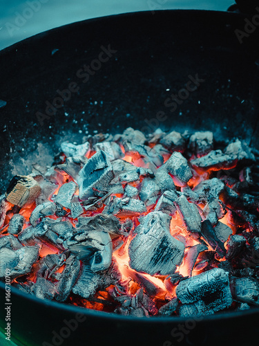 Hot Coals in the Grill