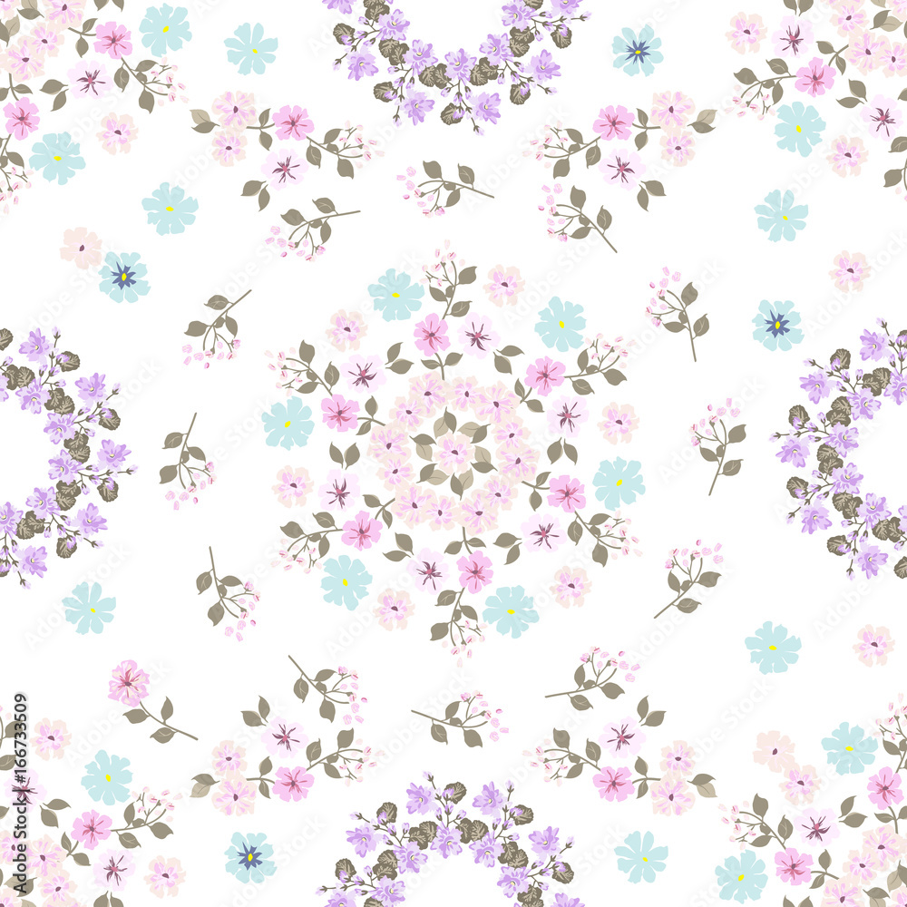 Simple cute pattern in small flower. Liberty style. Floral seamless background for textile or book covers, manufacturing, wallpapers, print, gift wrap and scrapbooking. Simple cute pattern in small flower. Liberty style. Floral seamless background for textile or book covers, manufacturing, wallpapers, print, gift wrap and scrapbooking.