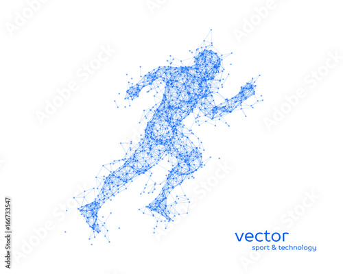 Abstract vector illustration of running man.