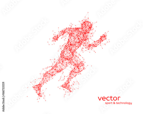 Abstract vector illustration of running man.