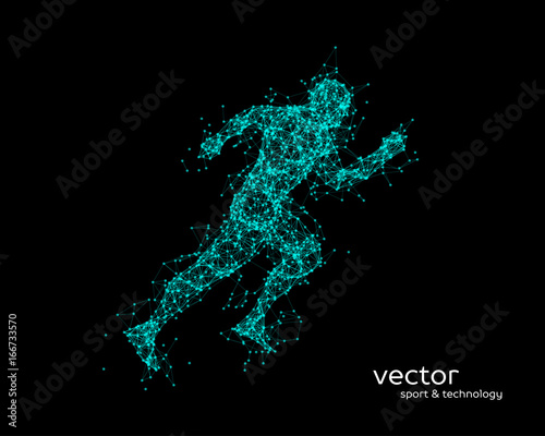 Abstract vector illustration of running man.