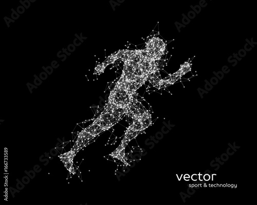 Abstract vector illustration of running man.