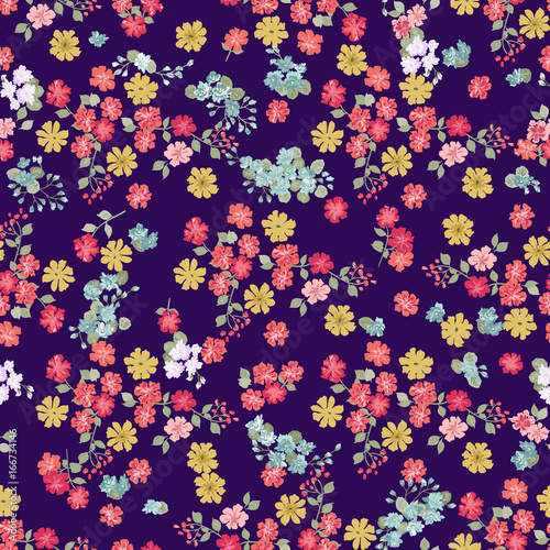 Simple cute pattern in small flower. Liberty style. Floral seamless background for textile or book covers, manufacturing, wallpapers, print, gift wrap and scrapbooking.