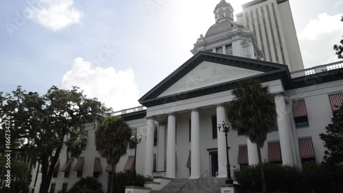 Pan right, low angle of Florida Supreme Court