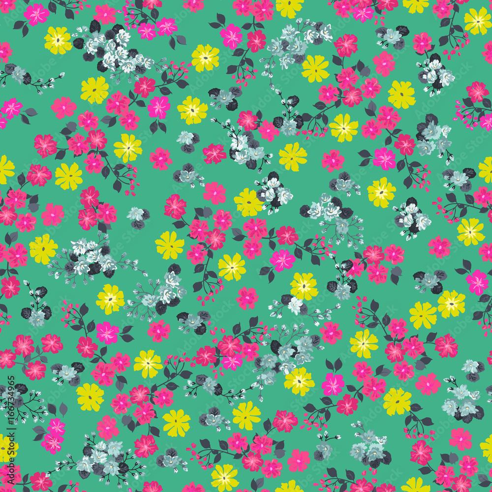 Simple cute pattern in small flower. Liberty style. Floral seamless background for textile or book covers, manufacturing, wallpapers, print, gift wrap and scrapbooking. Simple cute pattern in small flower. Liberty style. Floral seamless background for textile or book covers, manufacturing, wallpapers, print, gift wrap and scrapbooking.