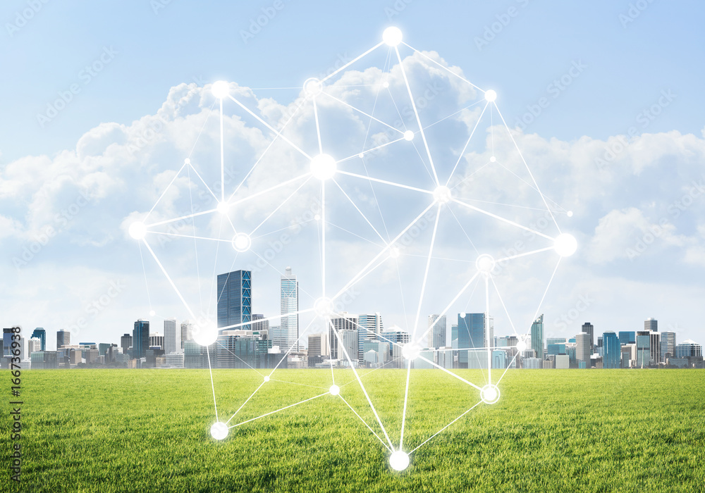 Fototapeta premium Networking and social communication as means for effective business strategy