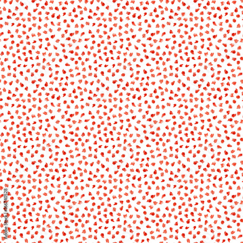 Hand drawned seamless watercolor pattern. Abstract watercolor spots in bright red. Seamless pattern with watercolor red spot.