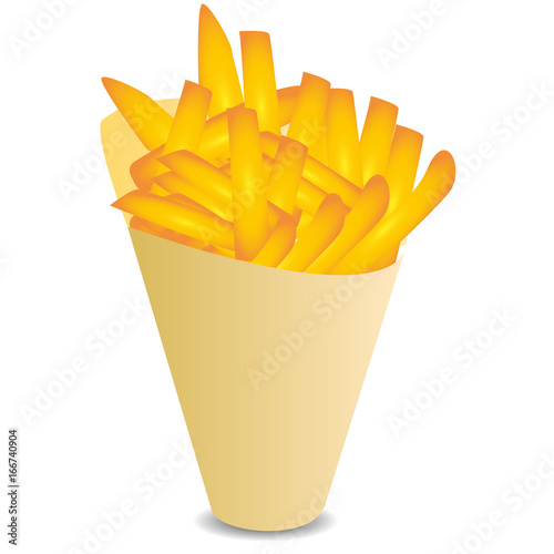 Picture of French fries in a paper cup