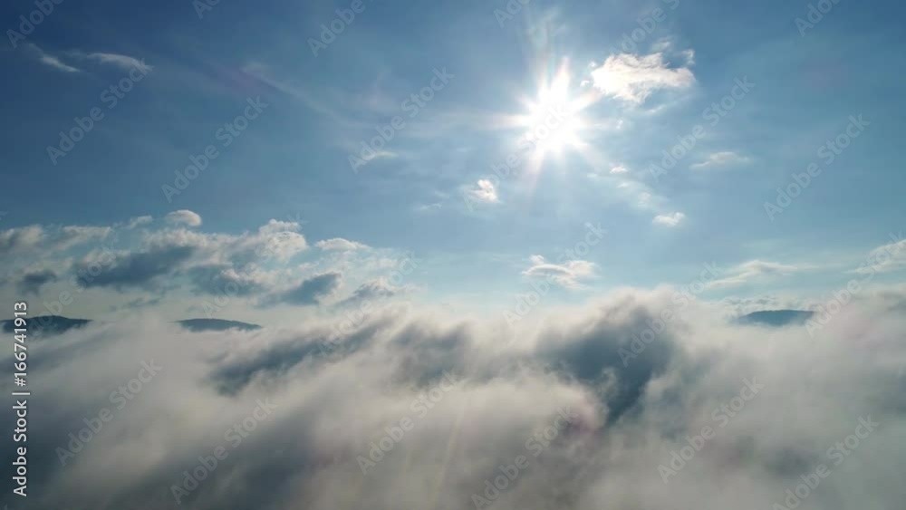 Beautiful clouds over Carpatian mountains