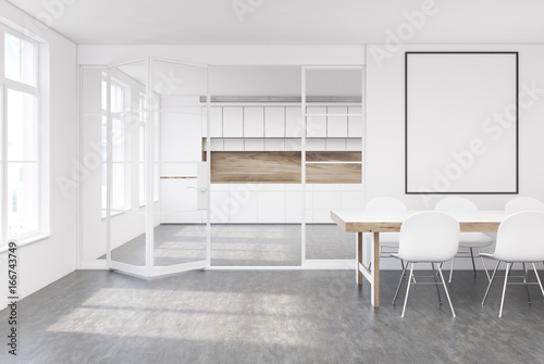 White kitchen interior  poster