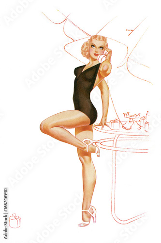 Εκτύπωση καμβά 1940s Pin UP